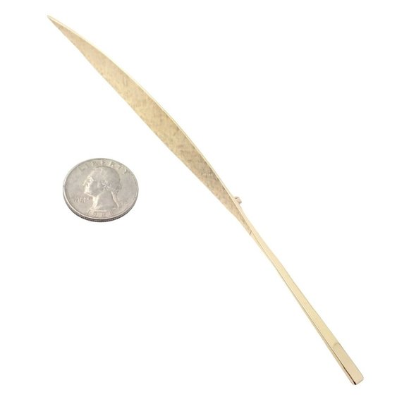 Rare! Vintage Authentic Cartier Dinh Van 18k Yellow Gold Long Quill Brooch Pin - Picture 4 of 12